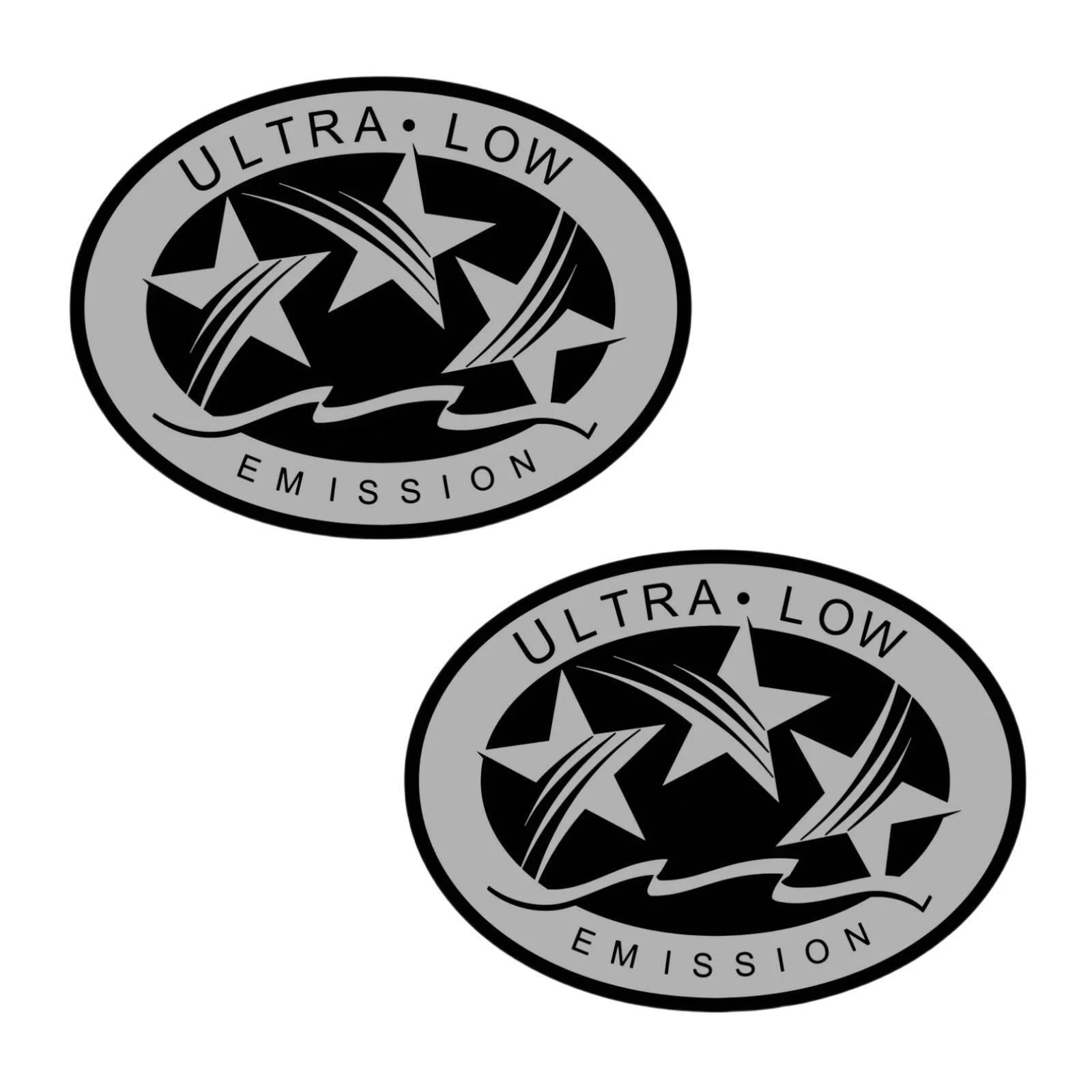 2pcs Silver Ultra Low Emission Outboard Graphic Sticker Decal for Yamaha