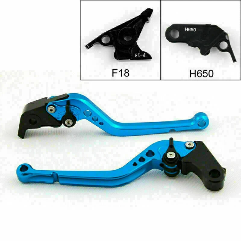 Long Brake Clutch Levers for Honda CBR650F/CB650F (2014–2015) (F-18/H-65) Blue T9