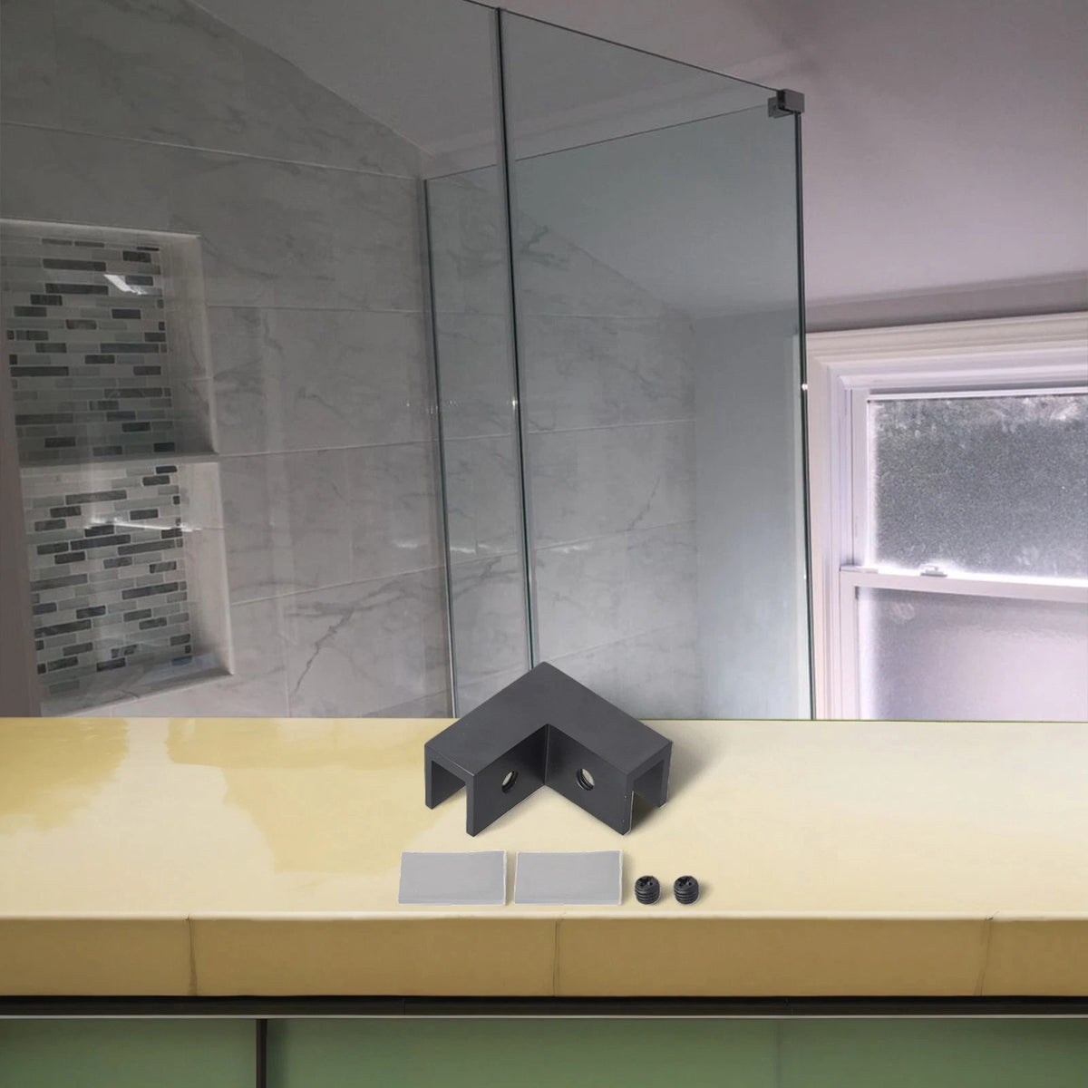 Square Clamp for Shower Door (No Part Numbers Supplied)