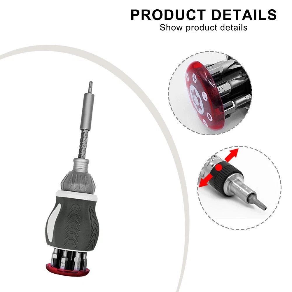 Ratchet Screwdriver Set with Magnetic Bits for Precise Driving Tasks