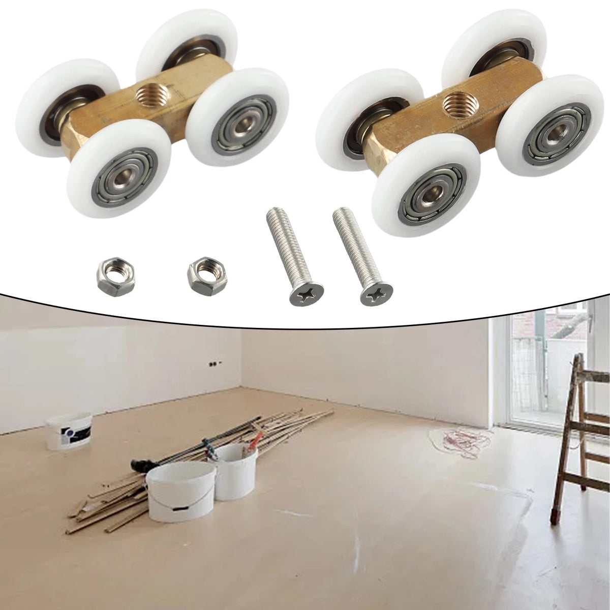 Set of 4 Adjustable Copper Bathroom Rollers (4.4cm x 2.2cm)