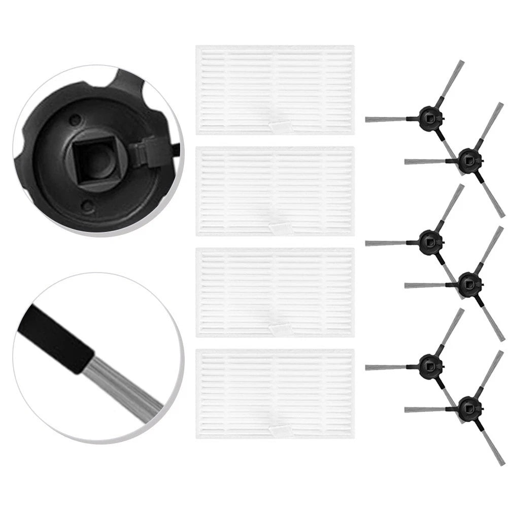 6X Side Brushes & 4X HEPA Filters for Prosceni Q20 Plus Vacuum