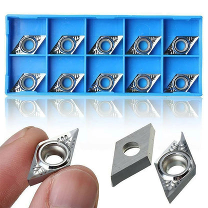 Set of 10 DCGT11T304AK Carbide Turning Tools for