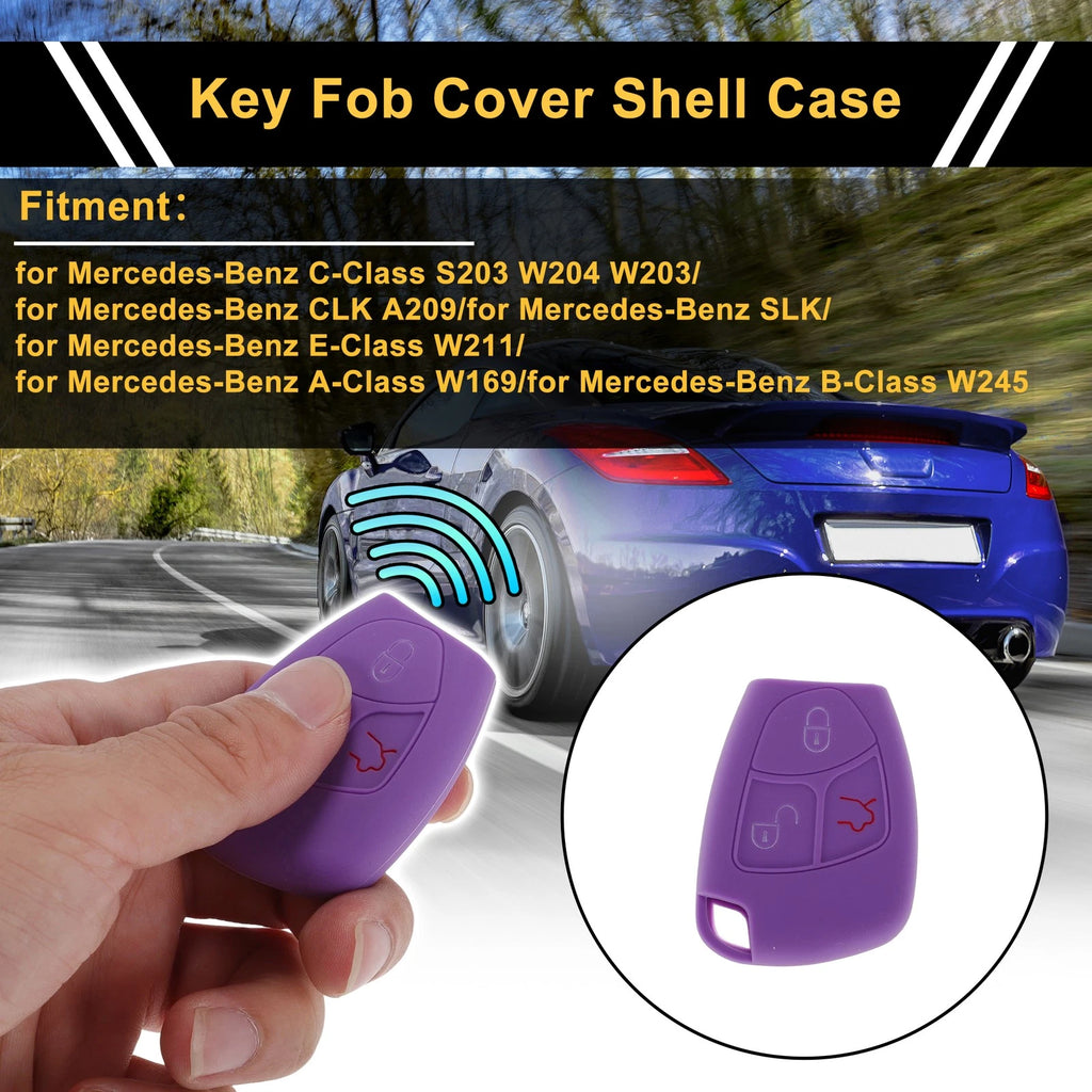 Car Key Case Purple Replacement for Mercedes-Benz C-Class W203 W204 (2005–2015)
