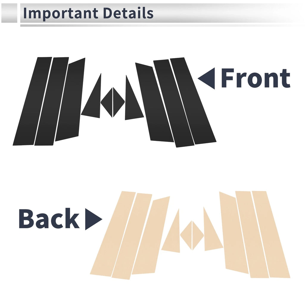 10 Pcs Door Pillar Window Trim Replacement for Mazda CX8 (2018–2023) Black