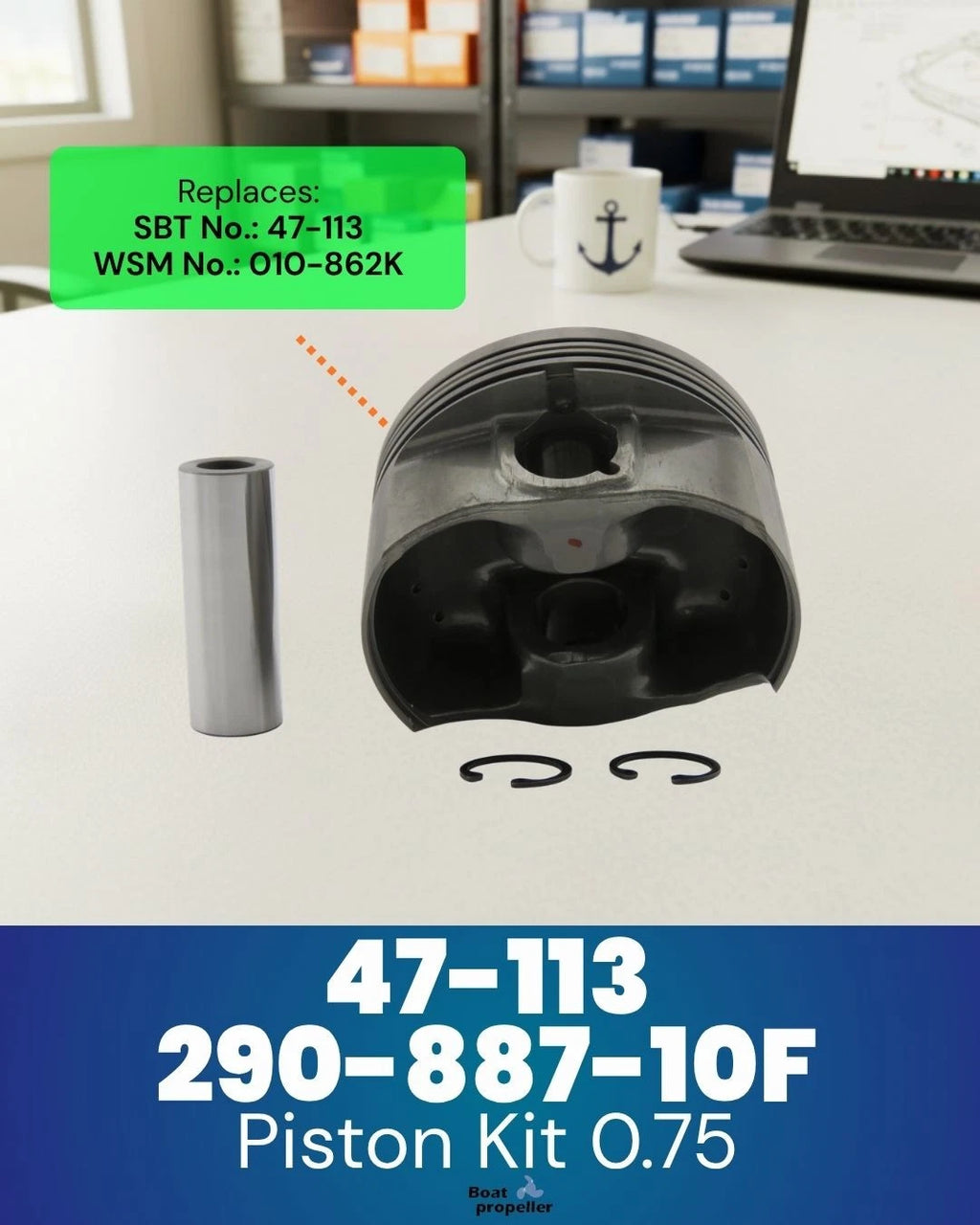 Piston Kit 47-113 0.75 NO Ring for Seadoo 4-TEC 1503 (2002–2009)