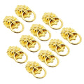 10Pcs Golden Lion Head Pull Handle Ring Knob for Cabinet Drawer Door