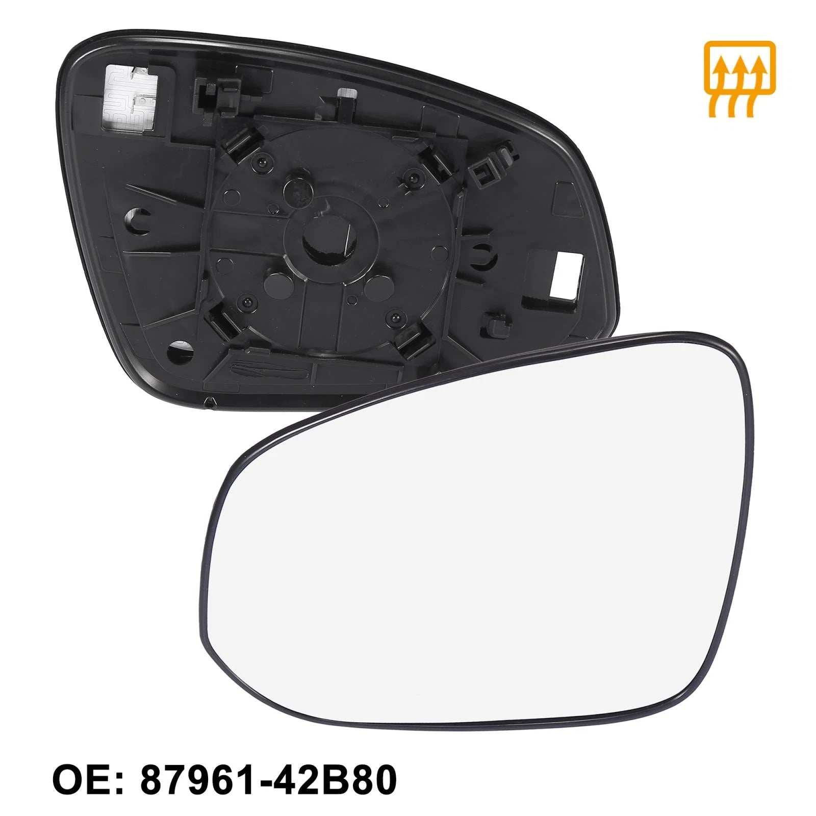 Left Heated Mirror Glass with Backing Plate for Toyota RAV4 (2013–2018)