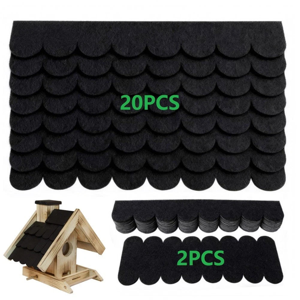 Set of 20 Small Roof Shingles + 2 Ridge Covers for Nesting Box Roofs