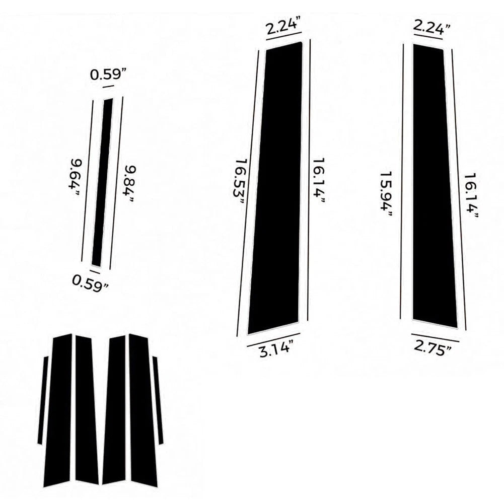 Window Side Pillar Trims for Honda Civic Sedans from Two Thousand Six to Eleven