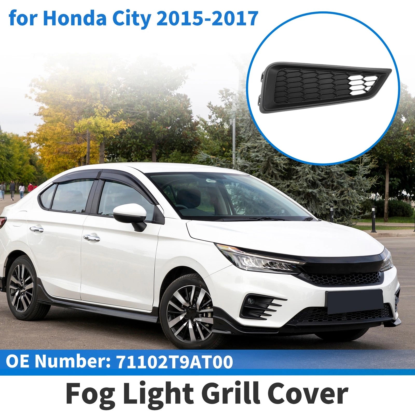Front Right Fog Light Grille Replacement for Honda City (2015–2017)
