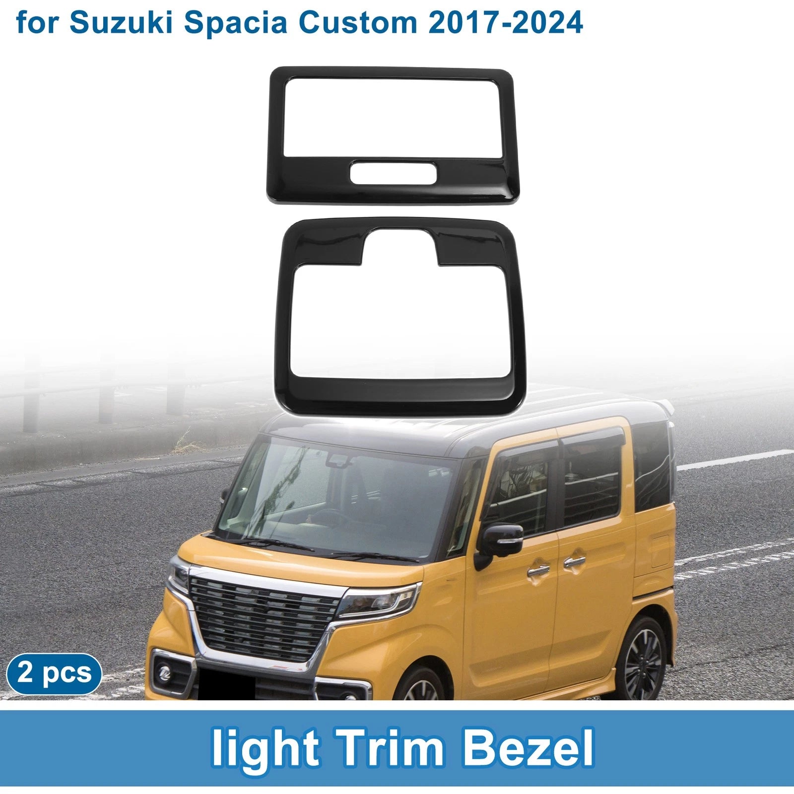 Front Row Light Trim Bezel for Suzuki Spacia Custom (2017–2024) Black