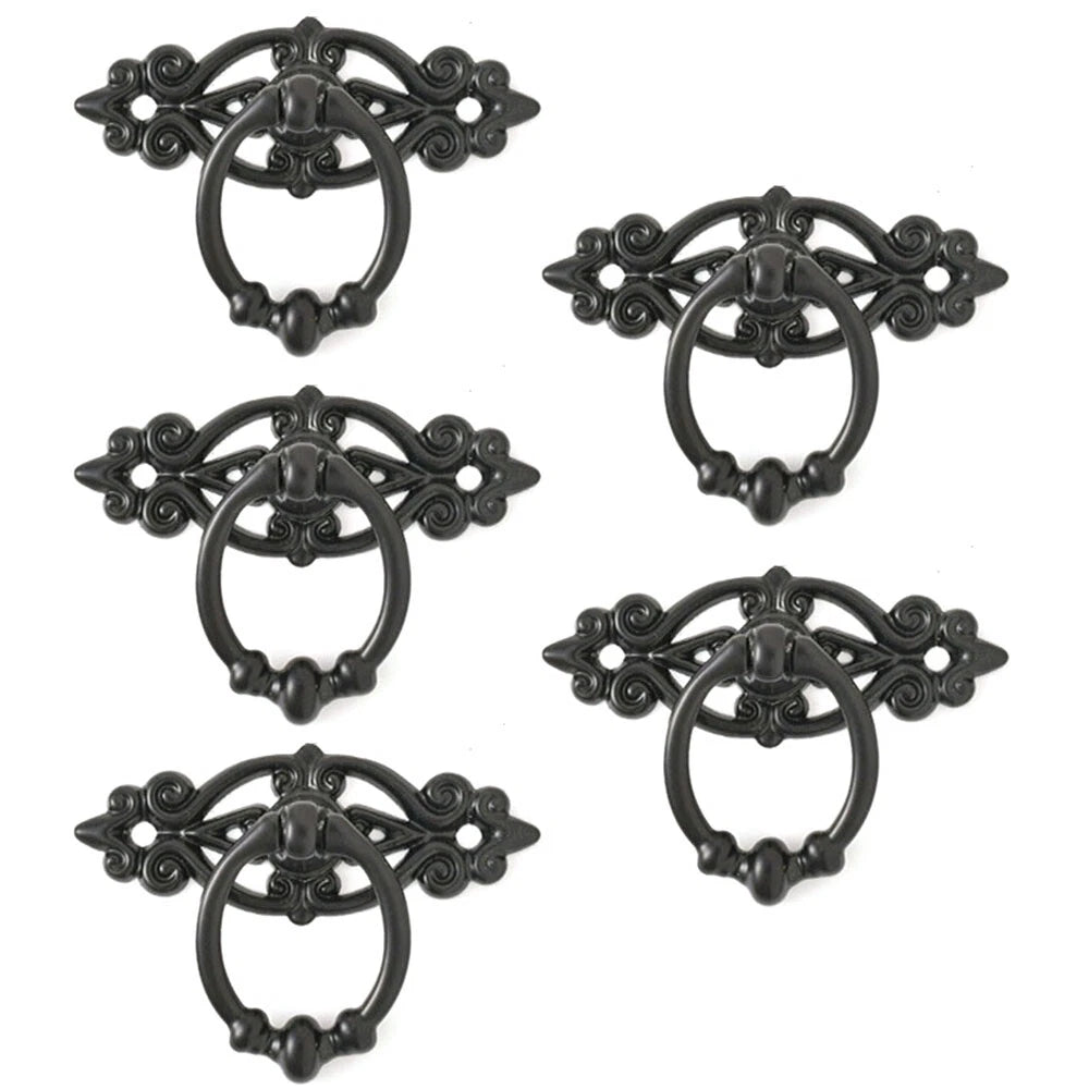 5X Vintage Black Cabinet Pulls for Door Drawer Hardware