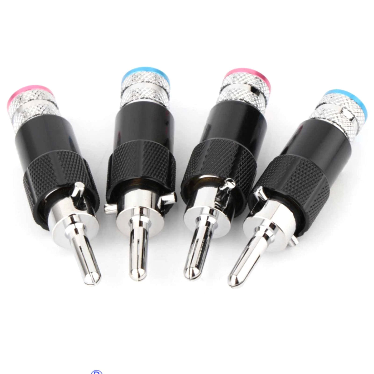 Set of 4 Brass Double Screw Locking Banana Adapter Plugs for HIFI Cable