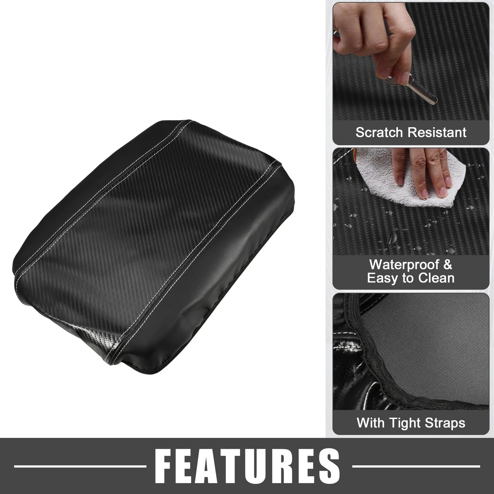 Car Center Console for Toyota Venza (2021–2023) Carbon Fiber Pattern
