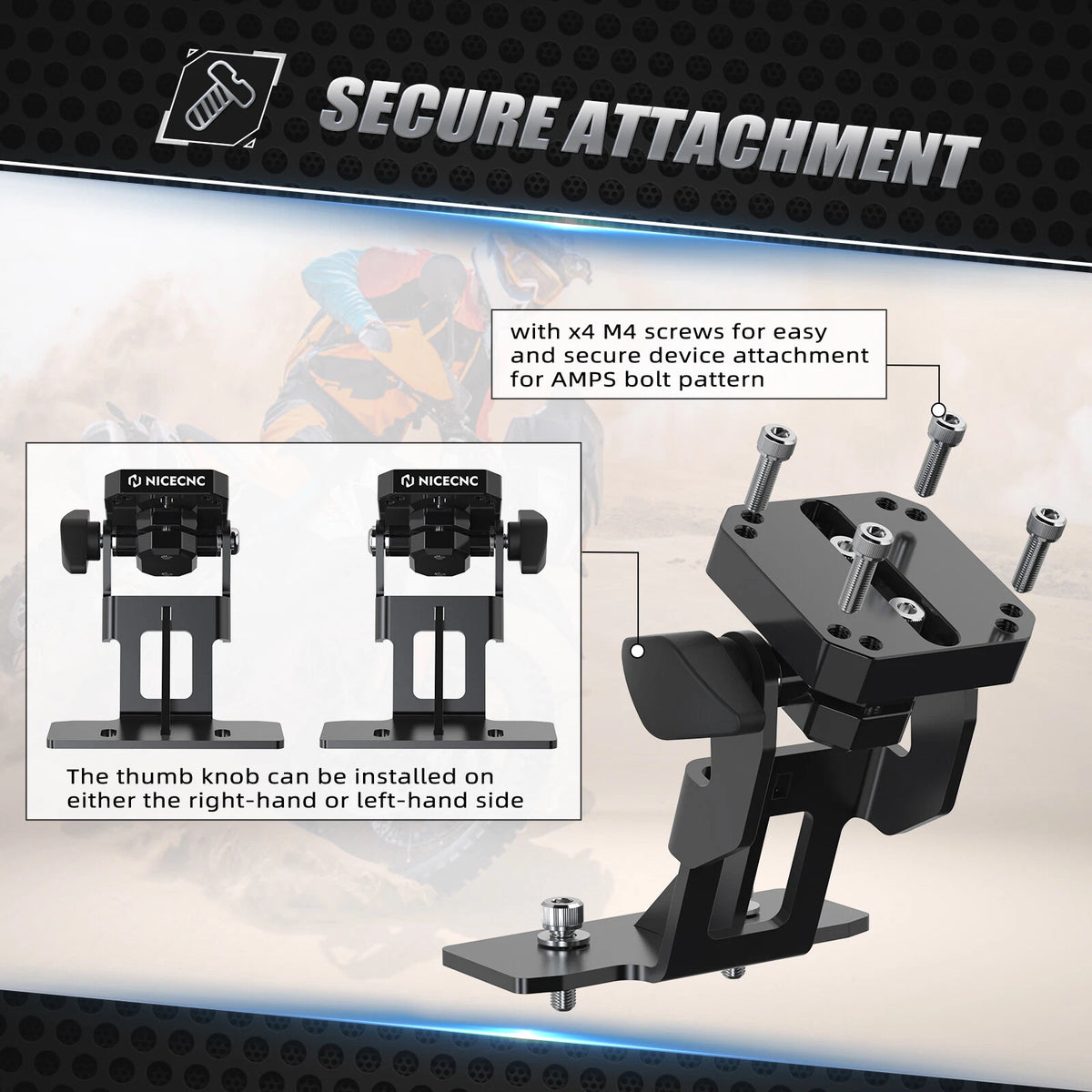 NICECNC Bar Clamp GPS Phone Mount Bracket for KTM 890 Adventure (2021–2023)