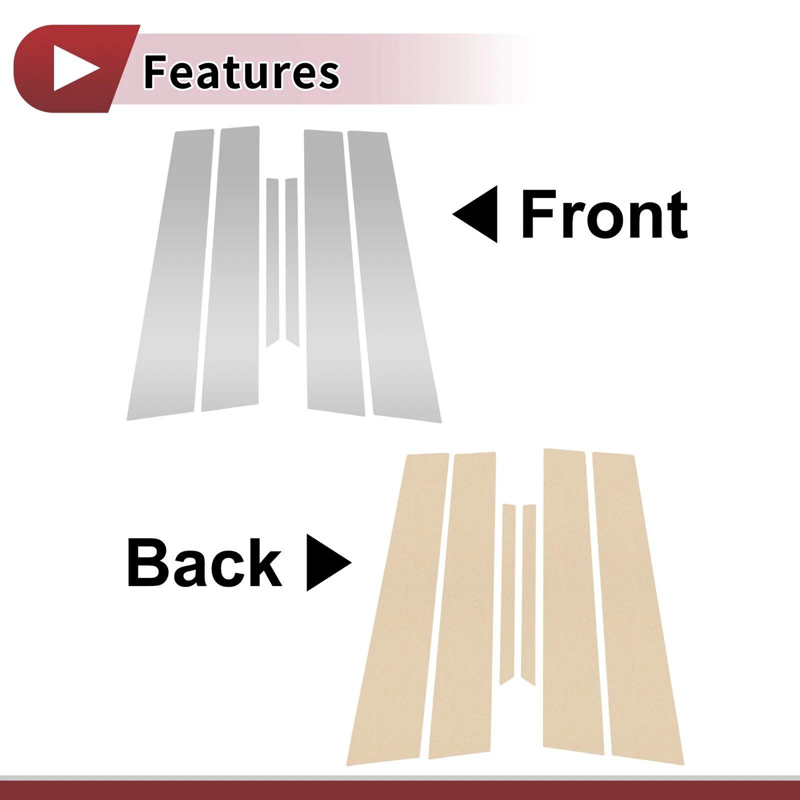 6 Pcs Door Pillar Window Trim Replacement for Toyota Reiz (2005–2009)