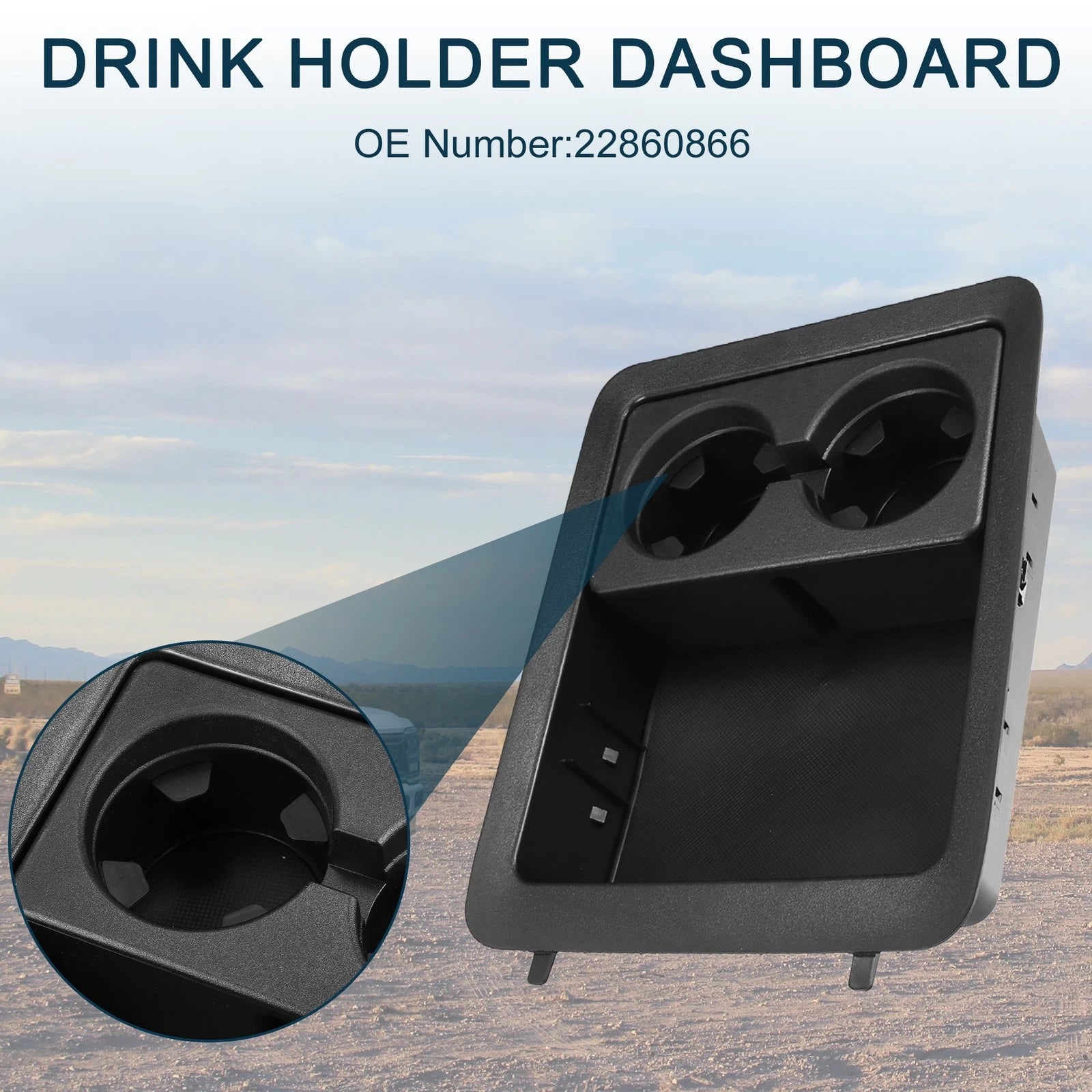 Cup Holder for Chevrolet Avalanche Replacement Black (2002–2013)