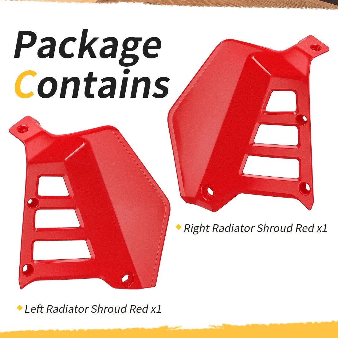 Set of 2 Radiator Shrouds for Honda ATC250R (1985–1986) Red Plastic