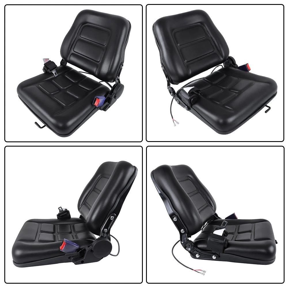 Adjustable Forklift Seat with Seatbelt for Universal Applications