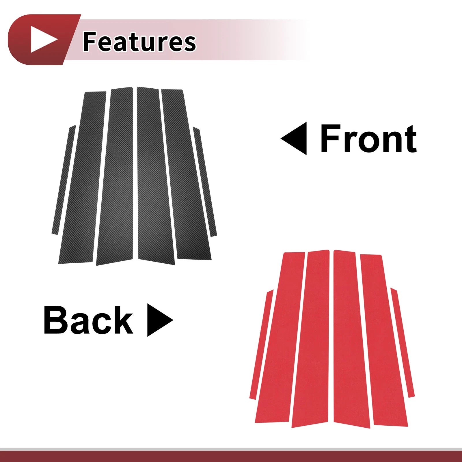 6 Pcs Door Pillar Window Trim Replacement for Toyota Corolla (2007–2013)
