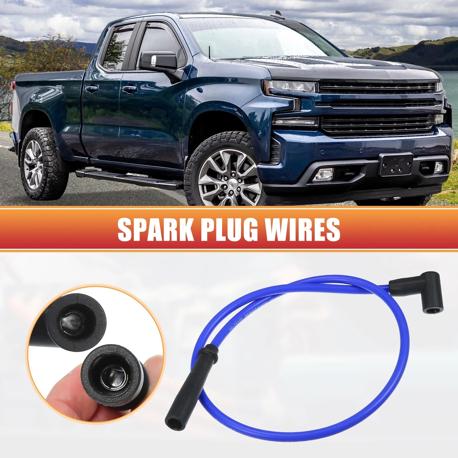 9 Pcs Spark Plug Wire Ignition Coil Cable for Chevrolet SBC BBC (1970–2000)