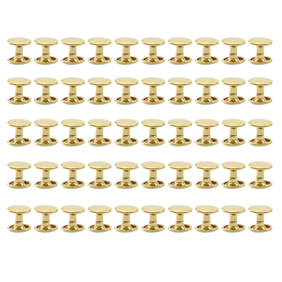 50Pack Metal Double Cap Round Rivets for Leather Belts and Bags