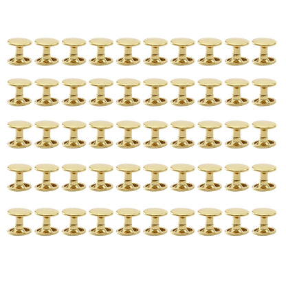 50Pack Metal Double Cap Round Rivets for Leather Belts and Bags