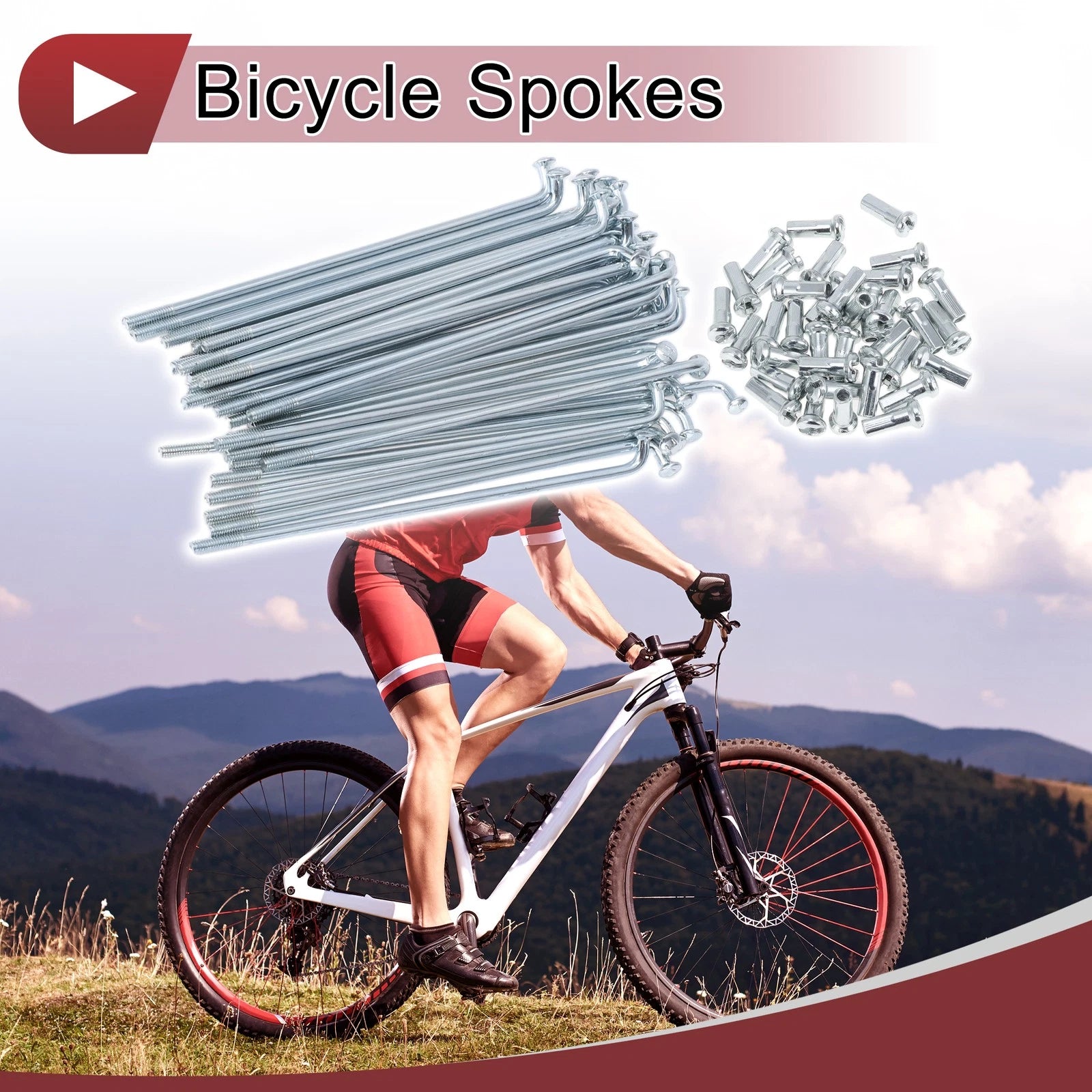 Bicycle Spokes Set 83mm Galvanized Carbon Steel for 26in Wheel (2005–2015)