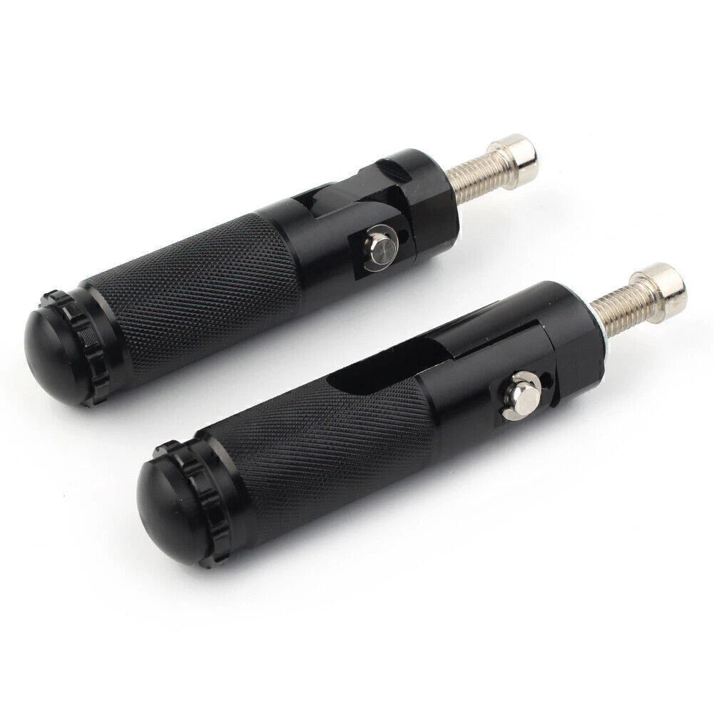 Set of 2 Folding Foot Pegs for Motorcycle Universal Black
