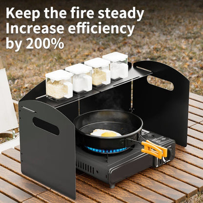 Foldable Camping Stove Windshield for Stable Outdoor Flame