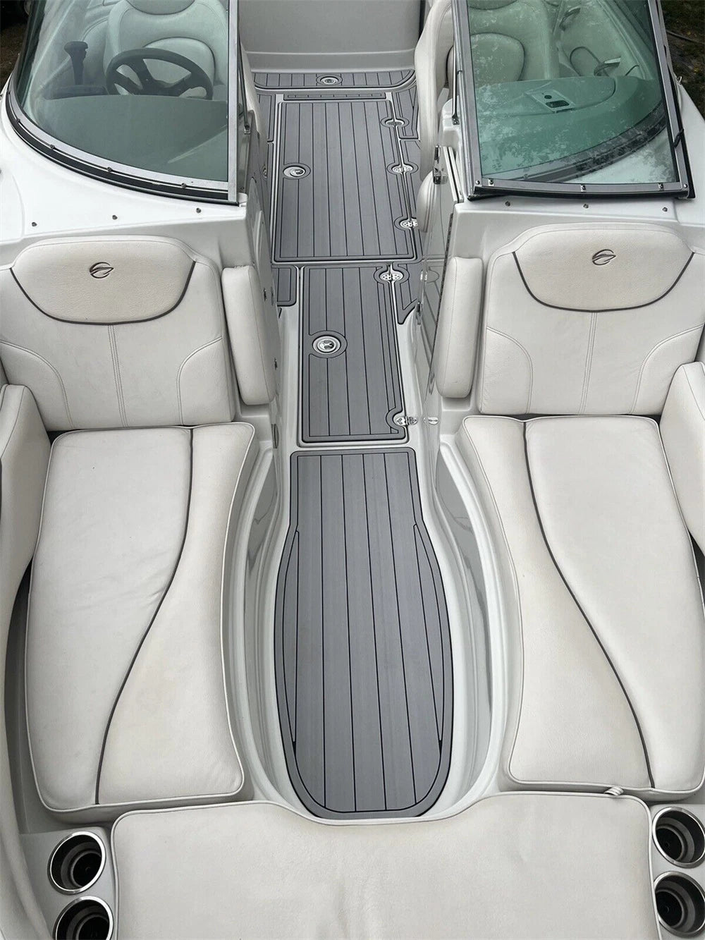Cockpit Mat for Crownline 240EX (2007) - EVA Faux Foam Teak Deck Pad