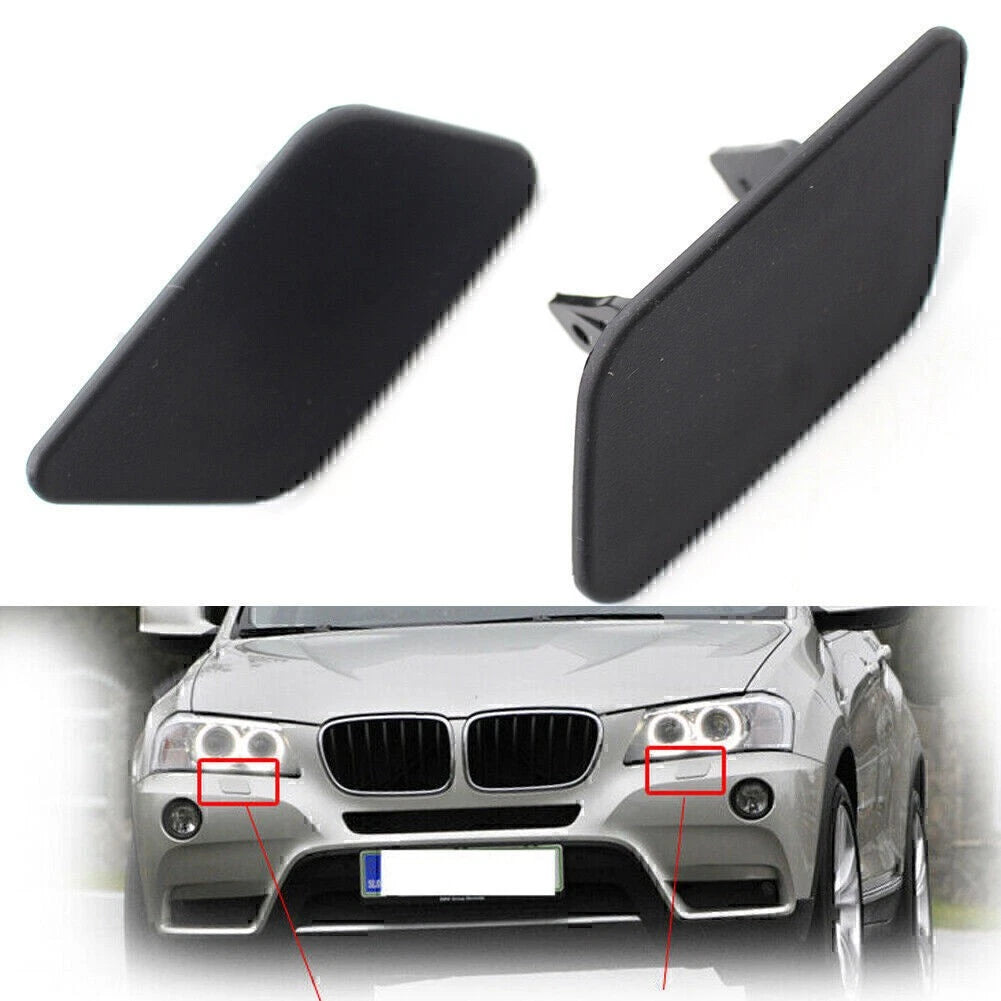2Pcs For BMW X3 F25 2010 - 2014 Bumper Headlight Headlamp Washer Cap Cover