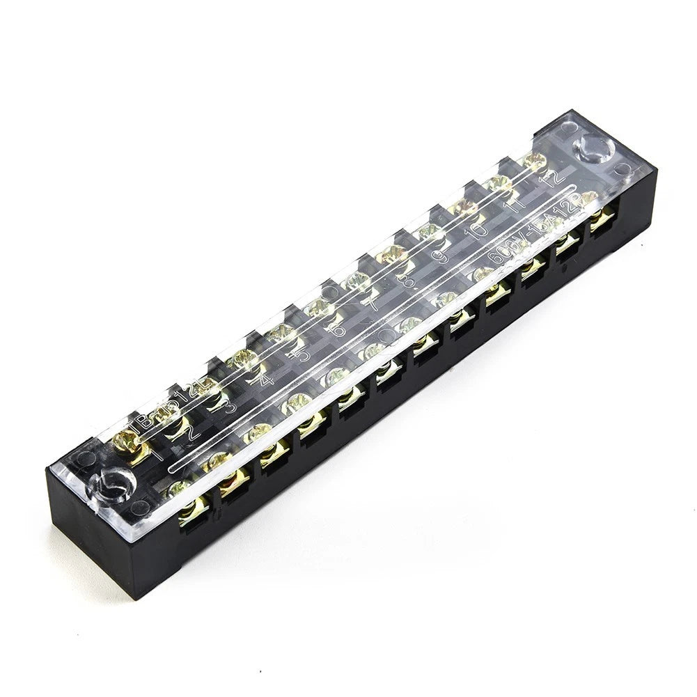 Set of 6 Double Row Terminal Blocks 25A for Wire Connections