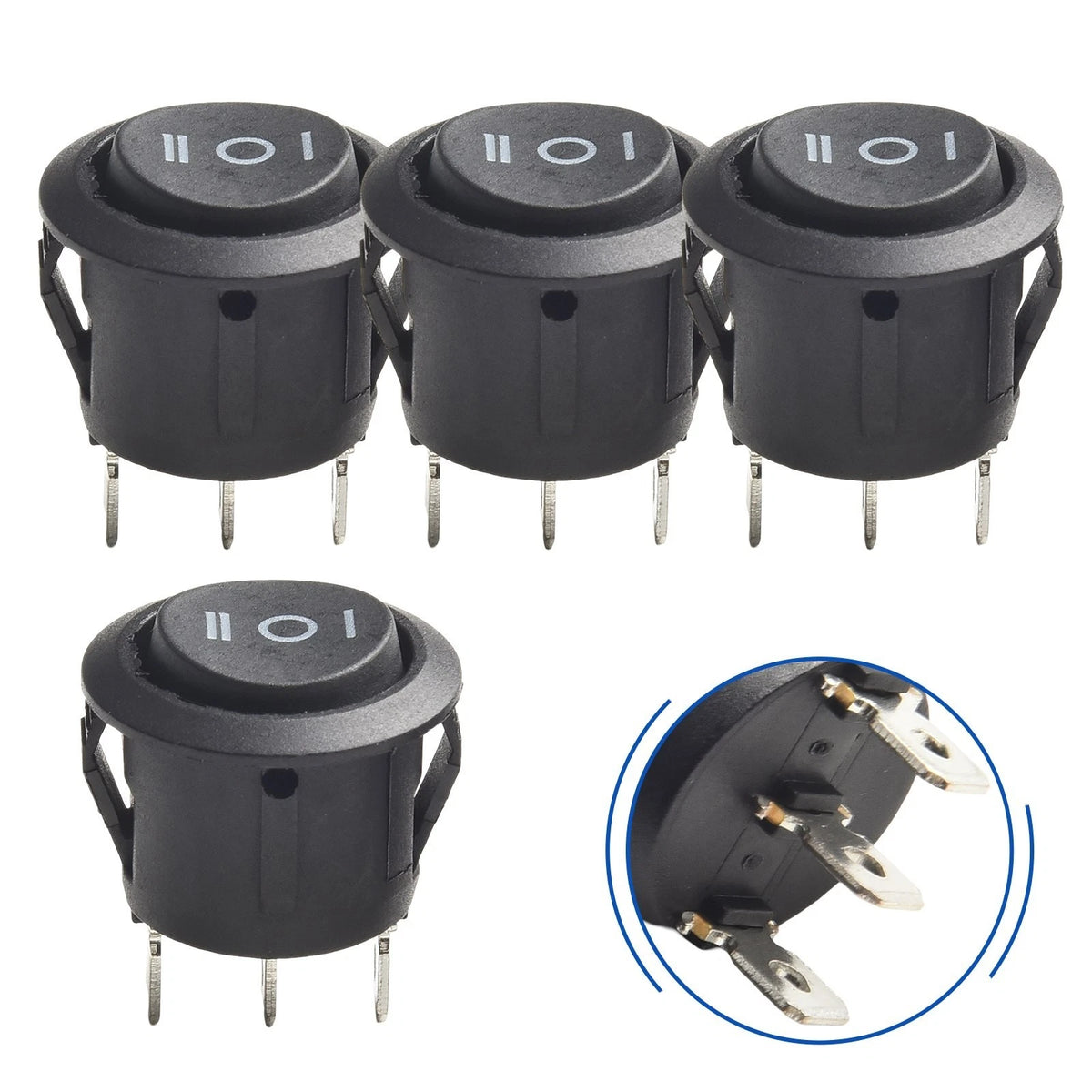 3 Position Rocker Switch for Panel Mount (6A 250VAC/10A 125VAC)