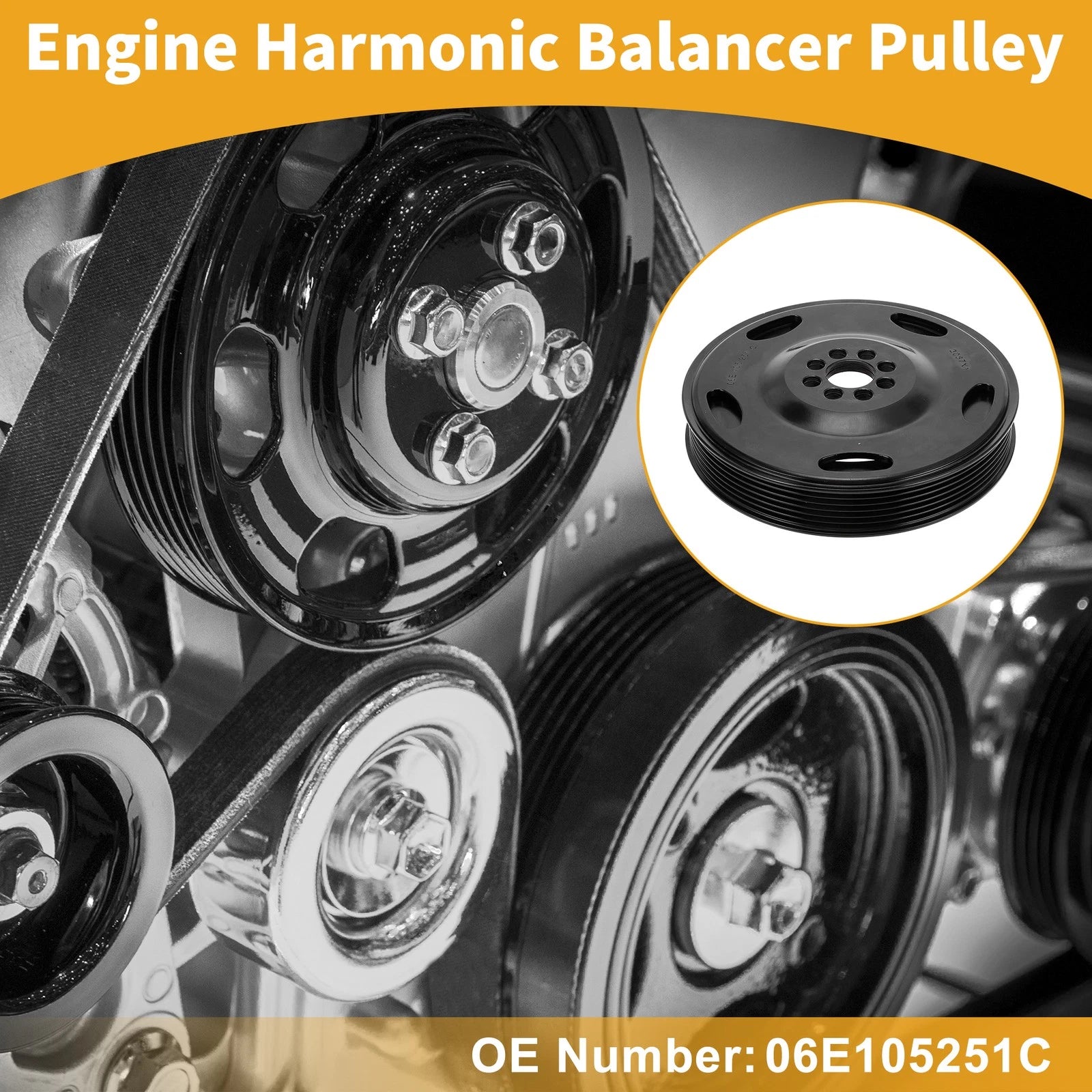 Engine Harmonic Balancer Crankshaft Pulley for Audi A6 (2006–2013)