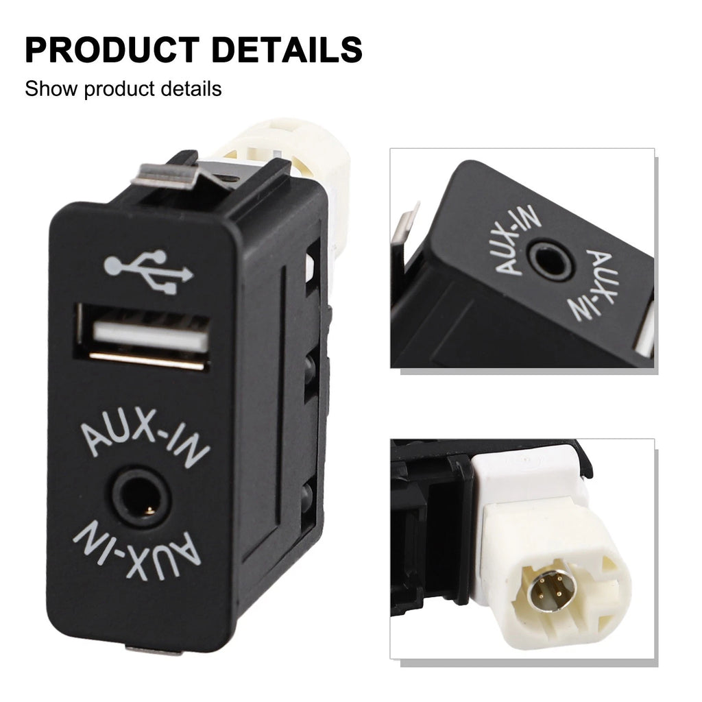 USB AUX Input Socket for Car Interior Upgrade (2010–2023)