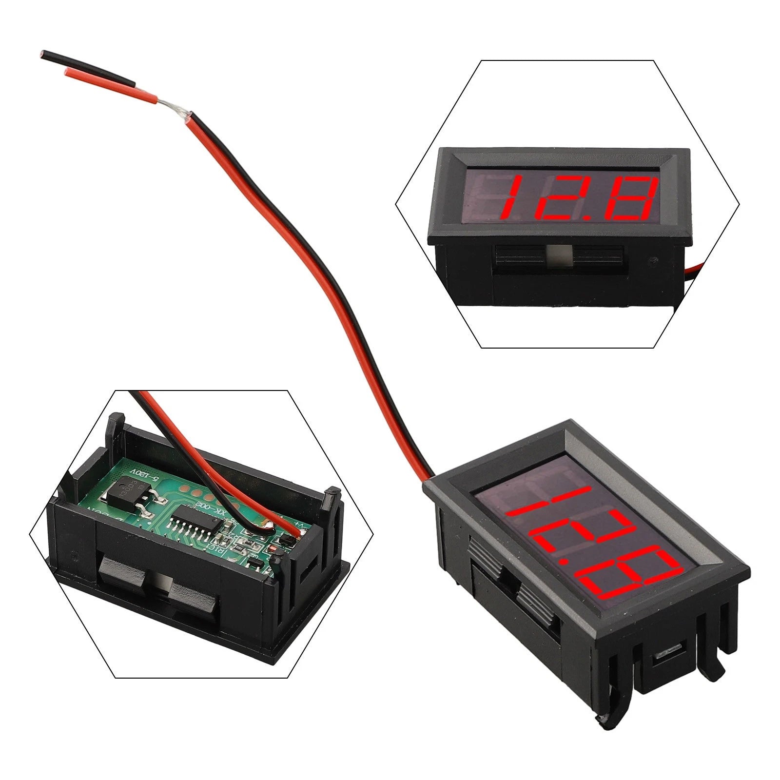 DC Voltmeter with 0.56 Inch LED Display for Universal Use
