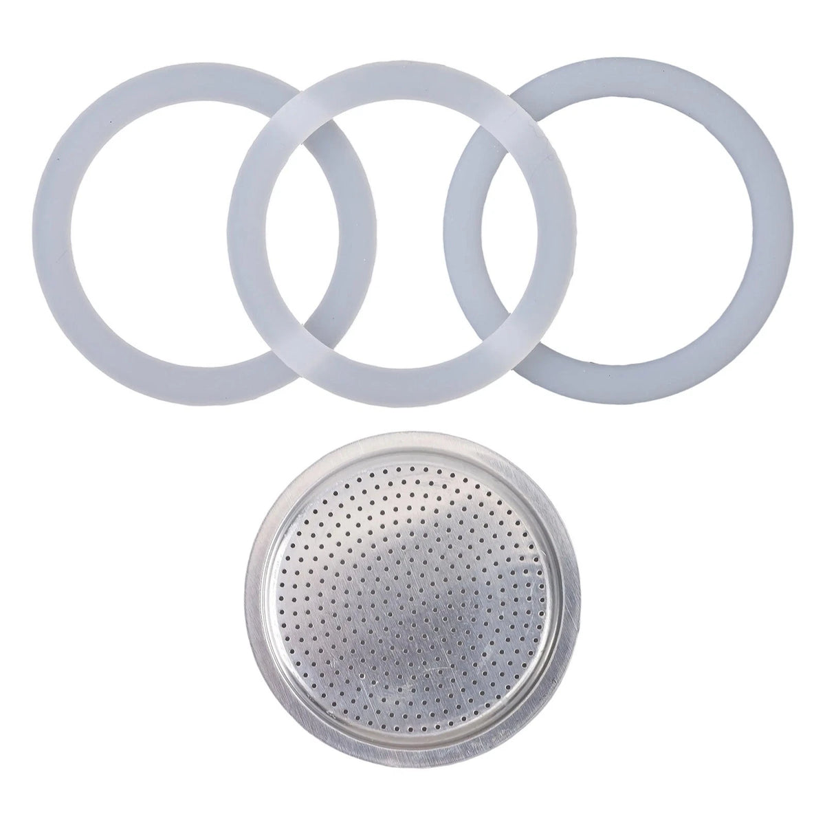 Replacement Parts for Moka Pot Stainless Steel Filter & Silicone Gaskets