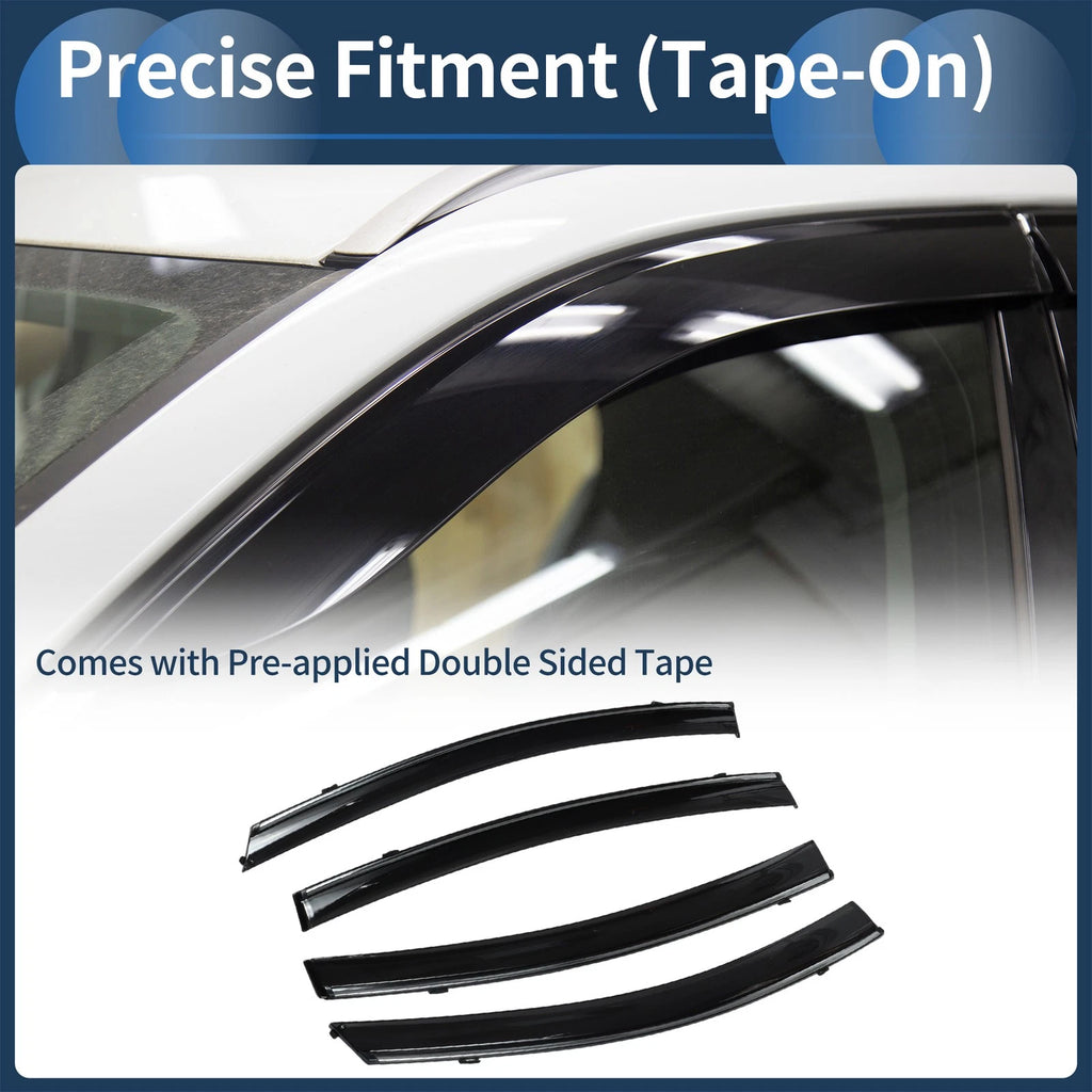 Window Deflectors Side Vent Visors Black 1 Set for Hyundai Elantra (2017–2018)
