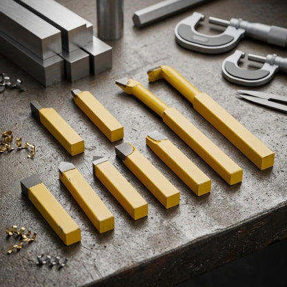 Set of 9 Cemented Carbide Forming Cutters for Lathe Operations