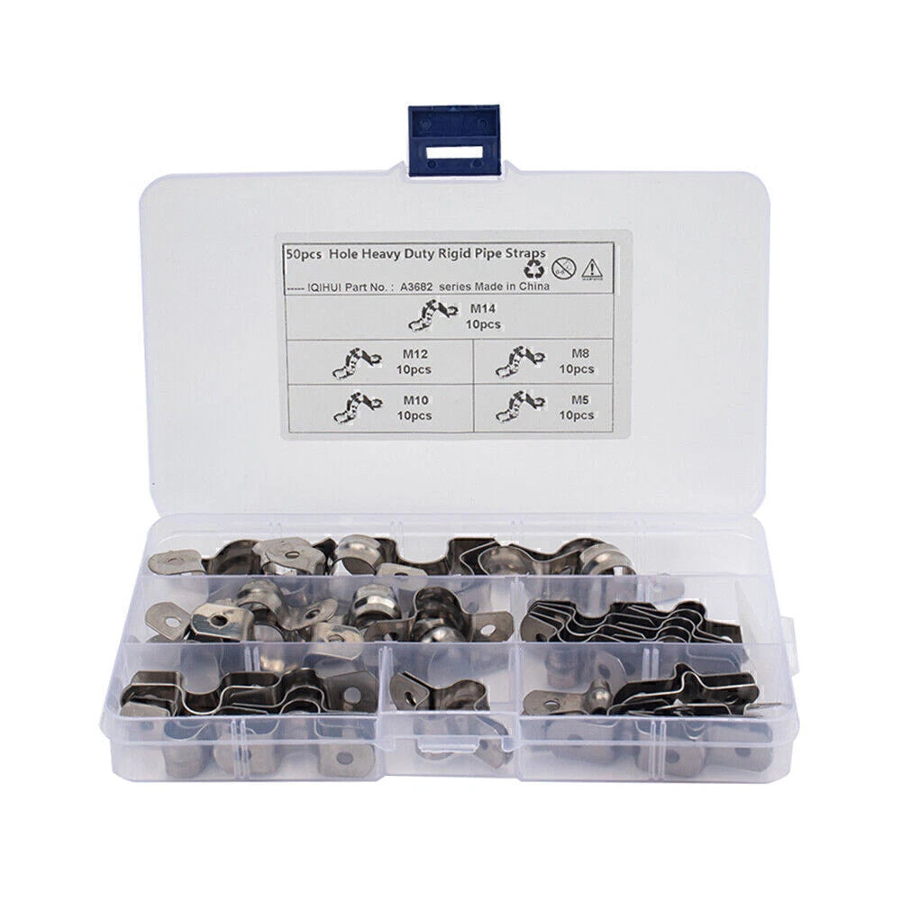50Pcs U Bracket Tube Strap Tension Clips for Pipes