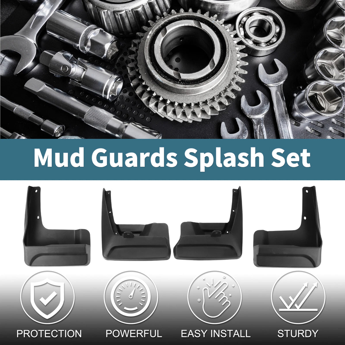 Set of 4 Mud Flaps Splash Guards for Toyota Sienna (2018–2021)