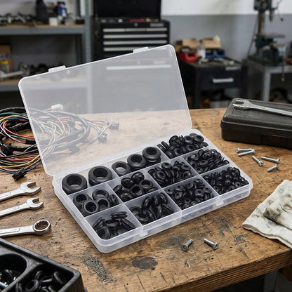 215Pcs Rubber Grommets for Various Wiring Applications