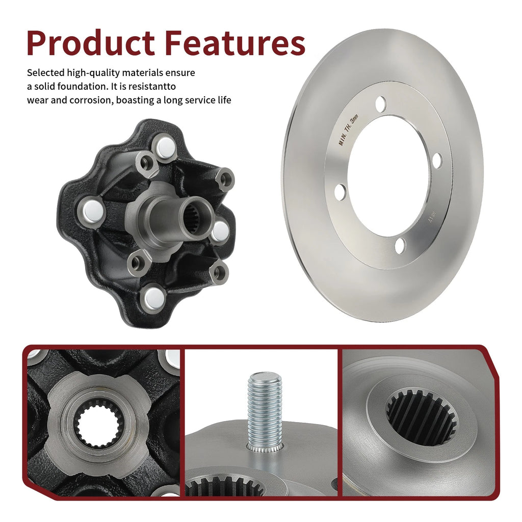 Front Wheel Hub & Brake Disc Rotor for Suzuki Vinson 500 (2002–2003)
