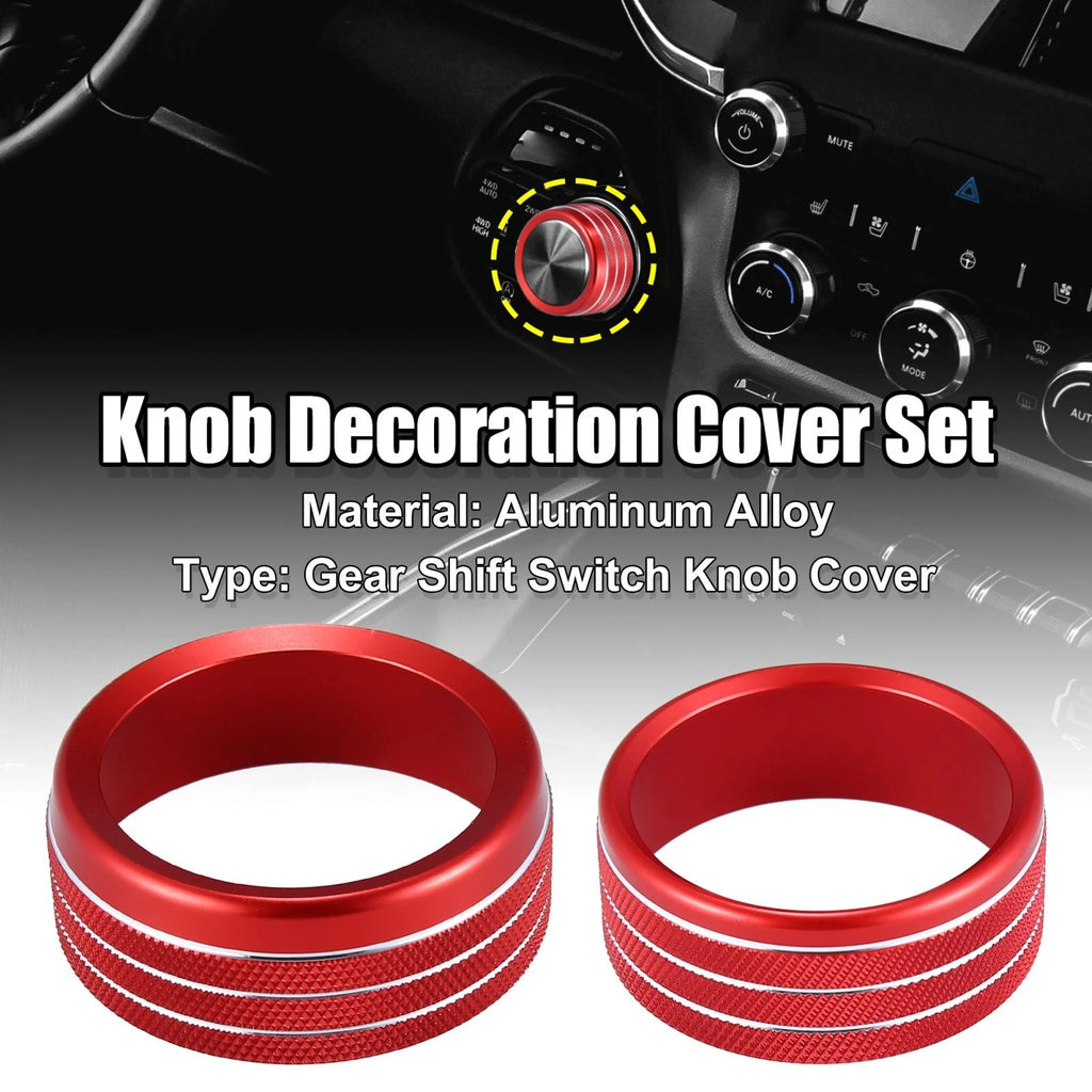 Headlight Switch Knob Trim Cover Set for Dodge Ram (2018–2020) Red