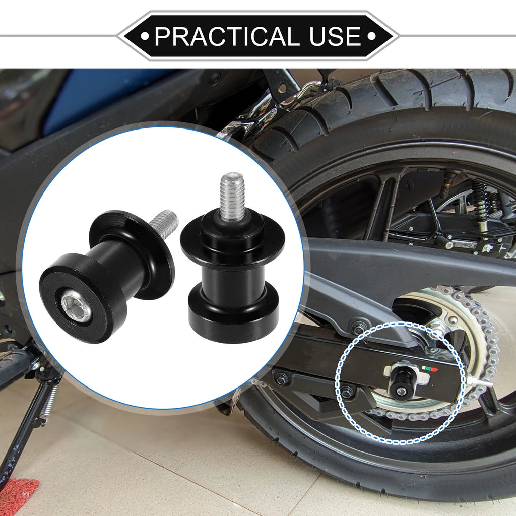 Motorcycle Swingarm Spools 6mm CNC Replacement for Pair Universal Fit (All Years)