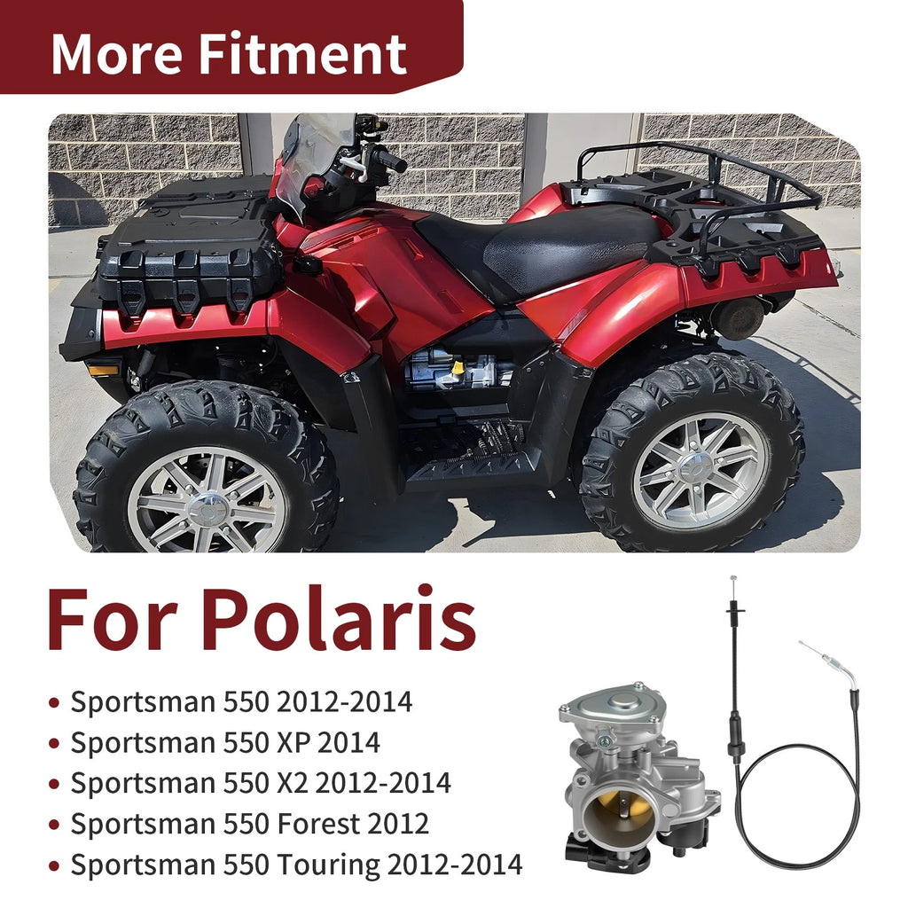 Throttle Body & Cable for Polaris Sportsman 550 X2 (2012–2014) 3131743 7081576