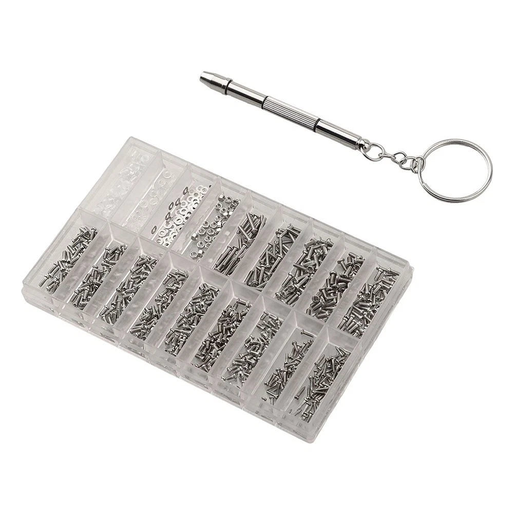 1000pcs Screw Set for Eyeglasses Repair with Multifunctional Tool