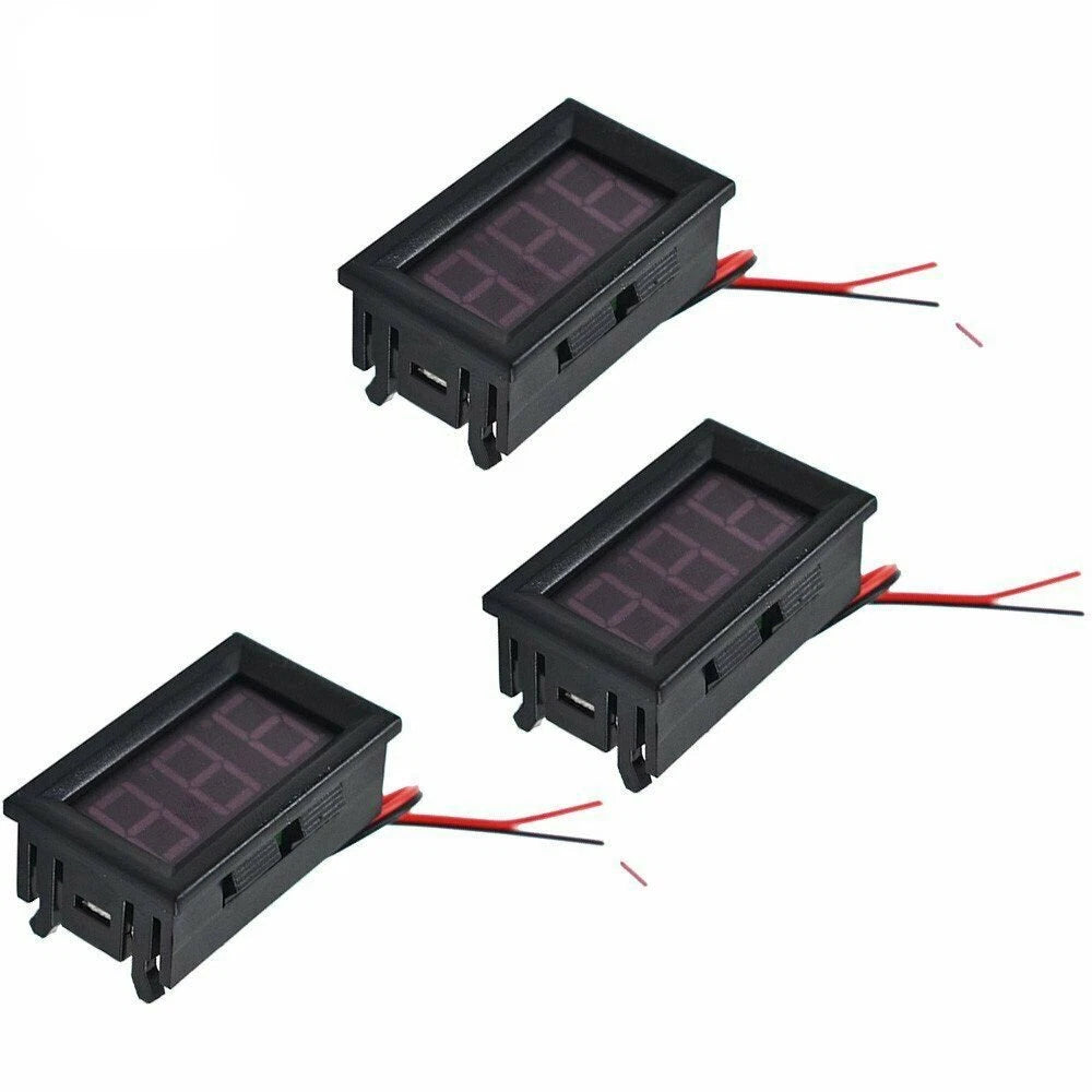 3X 4.5-30V DC Blue LED Digital Display Voltage Meter for Motorcycle